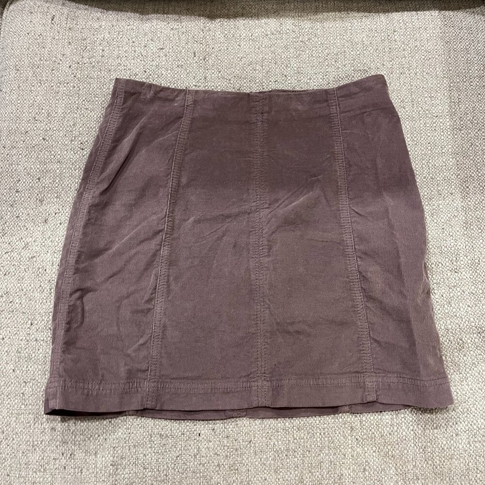 Free People Womens Size 8 Brown Corduroy Mini Ribbed Skirt